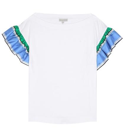Emilio Pucci Cotton T-shirt With Ruffled Sleeves