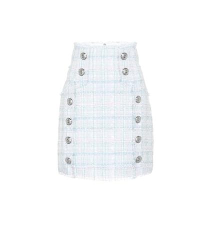 Balmain Embellished Tweed Miniskirt