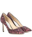 Jimmy Choo Romy 85 Leather And Lace Pumps