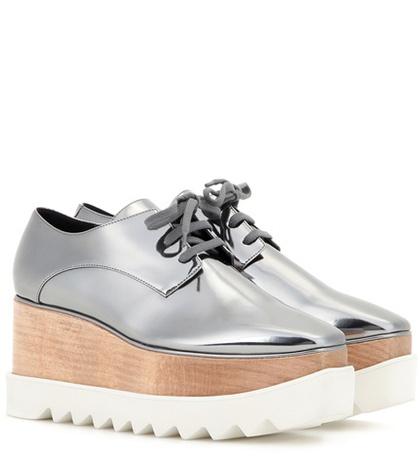 Stella Mccartney Britt Metallic Platform Derby Shoes