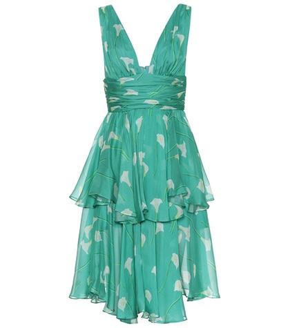 Caroline Constas Paros Floral Silk Dress