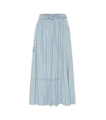 Burberry Cotton Denim Midi Skirt