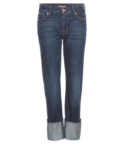 7 For All Mankind Roll Up Straight Jeans