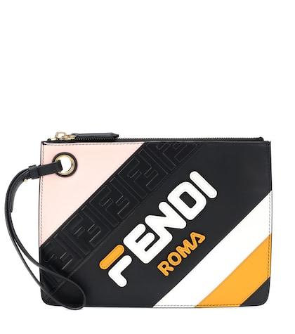 Fendi Fendi Mania Triplette Leather Clutch