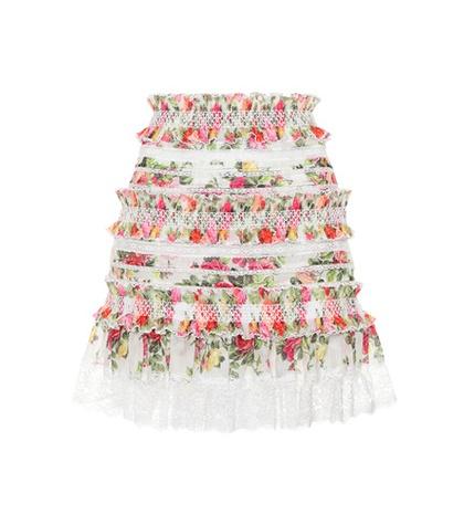 Zimmermann Radiate Linen And Silk Miniskirt
