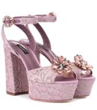 Dolce & Gabbana Embellished Lace Sandals