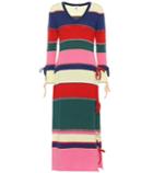 Mm6 Maison Margiela Striped Wool Knitted Midi Dress