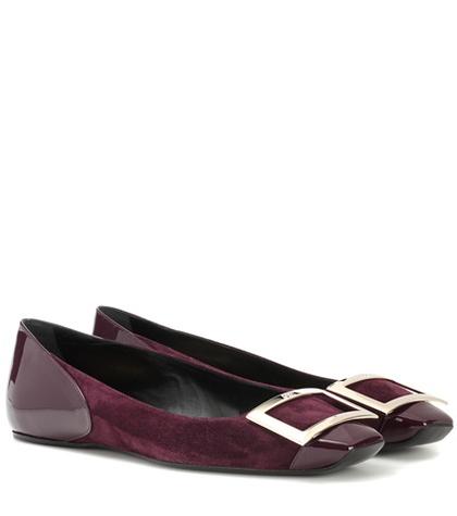 Roger Vivier Trompette Suede Leather Ballerinas