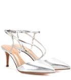Gianvito Rossi Carlyle Mid Leather Slingback Pumps