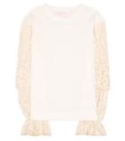 See By Chlo Cotton Lace-sleeve Top
