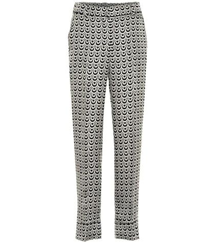S Max Mara Markus Printed Silk Twill Pants