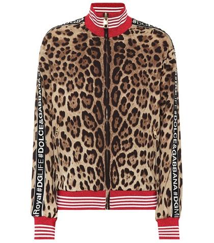 Valentino Garavani Leopard Stretch Silk Track Jacket