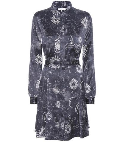 Ganni Iona Printed Silk-satin Shirt Dress