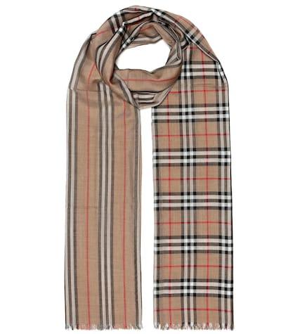 Zimmermann Kids Check Wool And Silk Scarf
