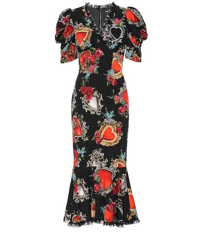 Dolce & Gabbana Printed Silk-blend Crêpe Midi Dress