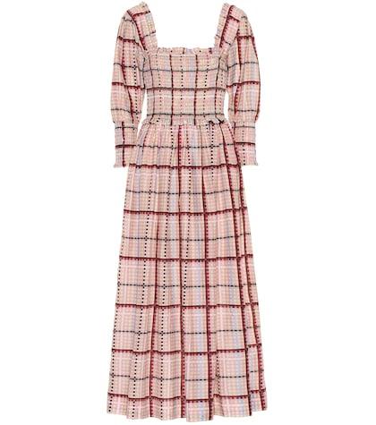 Ganni Cotton And Silk Midi Dress