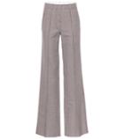 Victoria Beckham Checked Wool Wide-leg Pants