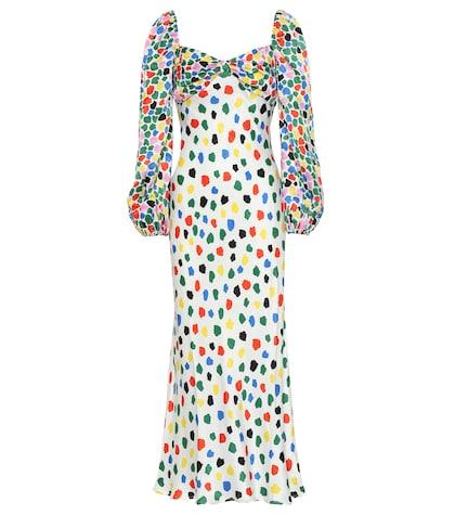 Rixo Gio Silk-blend Satin Dress