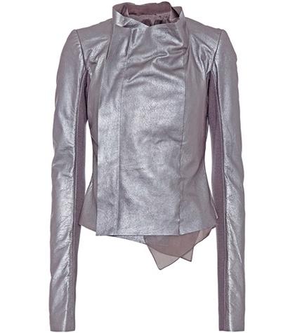 Rick Owens Low Neck Biker Leather Jacket