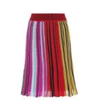 Prada Metallic Striped Pleated Skirt