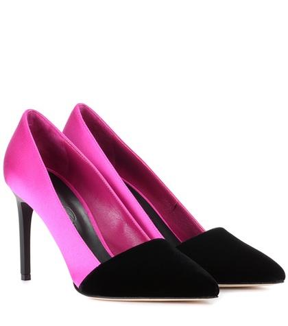 Oscar De La Renta Satin And Velvet Pumps