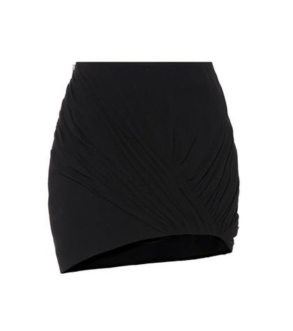 Saint Laurent Wool And Silk Asymmetric Miniskirt