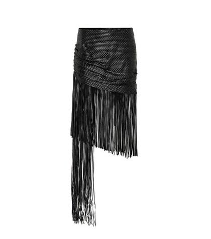 Magda Butrym St John Fringed Leather Skirt