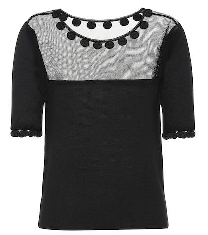 Oscar De La Renta Wool And Silk-blend Top