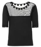 Oscar De La Renta Wool And Silk-blend Top