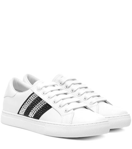 Emilio Pucci Embellished Leather Sneakers
