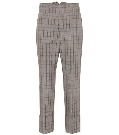 Brunello Cucinelli Checked Wool And Cotton Pants