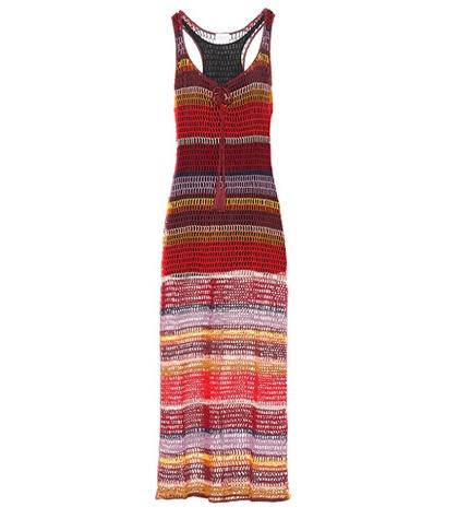 Anna Kosturova Marsala Crochet Maxi Dress