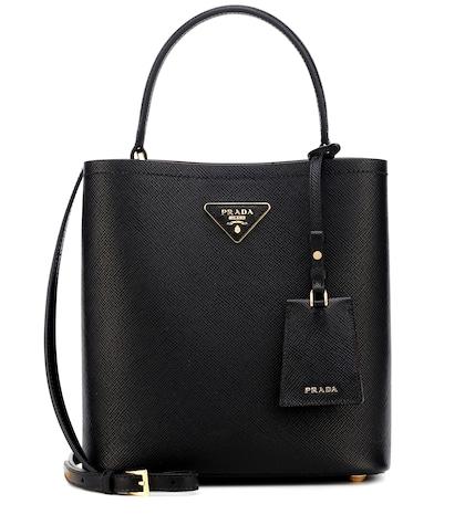 Prada Double Medium Leather Bucket Bag