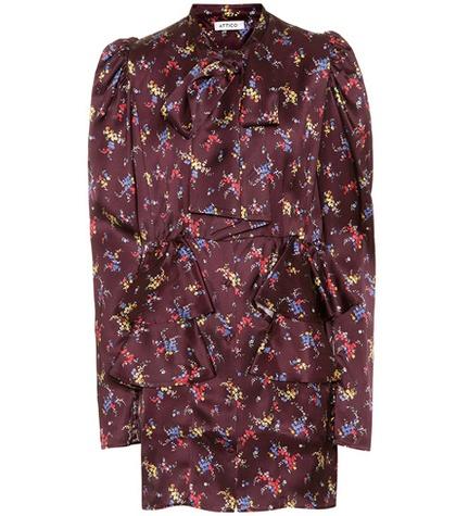 Alexander Mcqueen Printed Satin Minidress