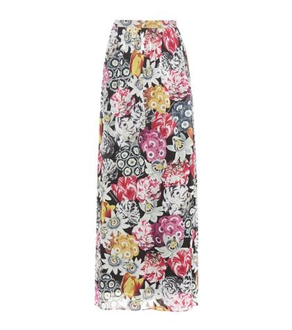 Burberry Floral-printed Silk Maxi Skirt