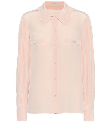 Maison Michel Embellished Silk Blouse
