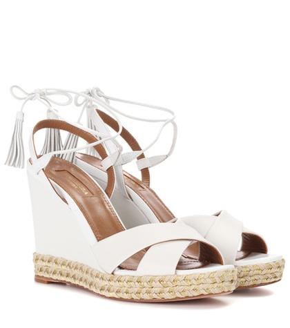 Miu Miu Paraty Leather Wedge Espadrilles 105