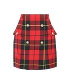 Balmain Plaid Wool Skirt