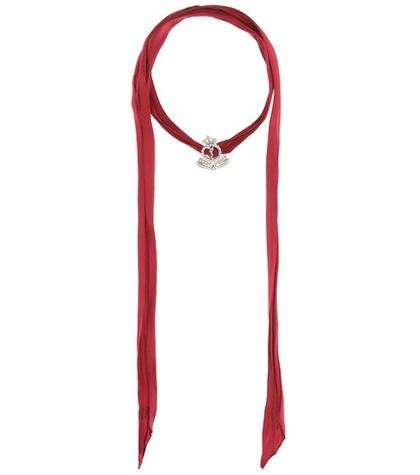 Saint Laurent Army Crown Silk And Crystal Choker