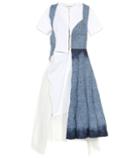 Roger Vivier Denim And Tulle Midi Dress