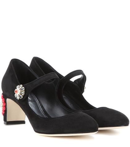 Dolce & Gabbana Crystal-embellished Suede Pumps