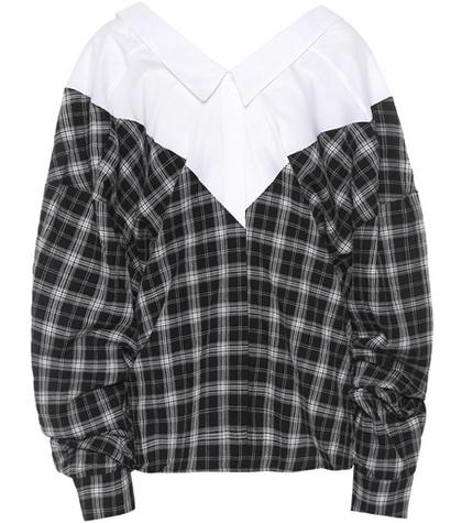 Roger Vivier Cotton And Silk Checkered Top