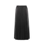 Valentino Pleated Leather Midi Skirt