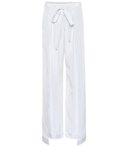 J Brand Pinstripe Silk Wide-leg Pants