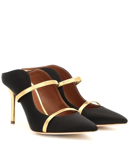 Junya Watanabe Maureen Leather-trimmed Satin Mules