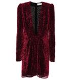 Saint Laurent Flocked Velvet Silk-blend Dress