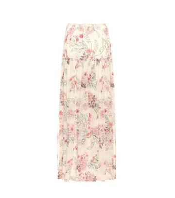 A.p.c. Floral-printed Silk Skirt