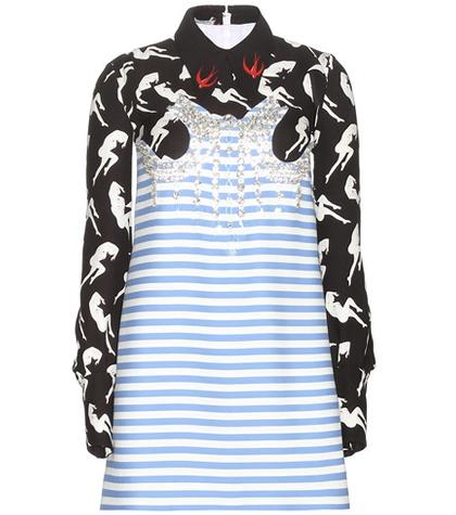 Miu Miu Embellished Printed Dress