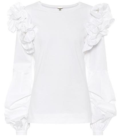 Jil Sander Kyoto Jersey And Poplin Top