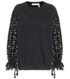 Self-portrait Lace Sleeved Cotton Sweater